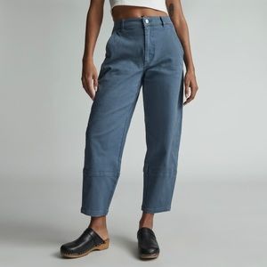 Everlane The Utility Barrel Pant Faded Blue NWT Organic Cotton
